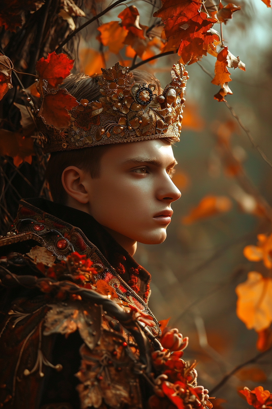 Cinematic image of young Russian man in fae fantasy