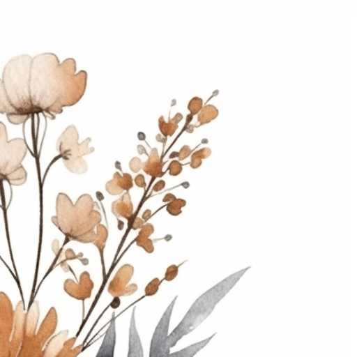 Watercolor autumn wildflower bouquet clipart