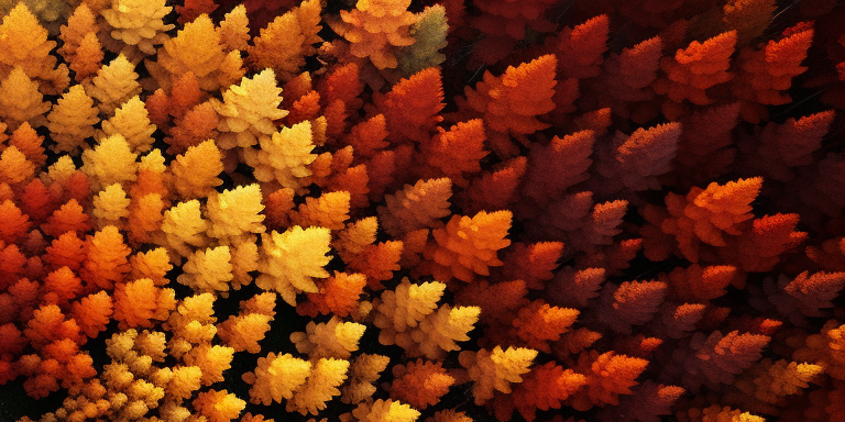 Bird's-Eye View of Vibrant Autumn Forest