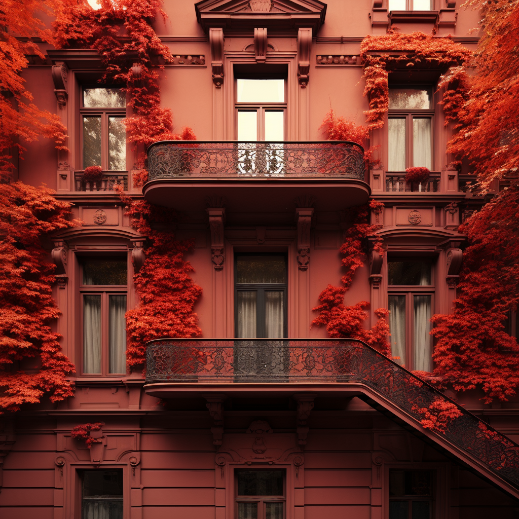 Beautiful autumnal architecture in warm hues