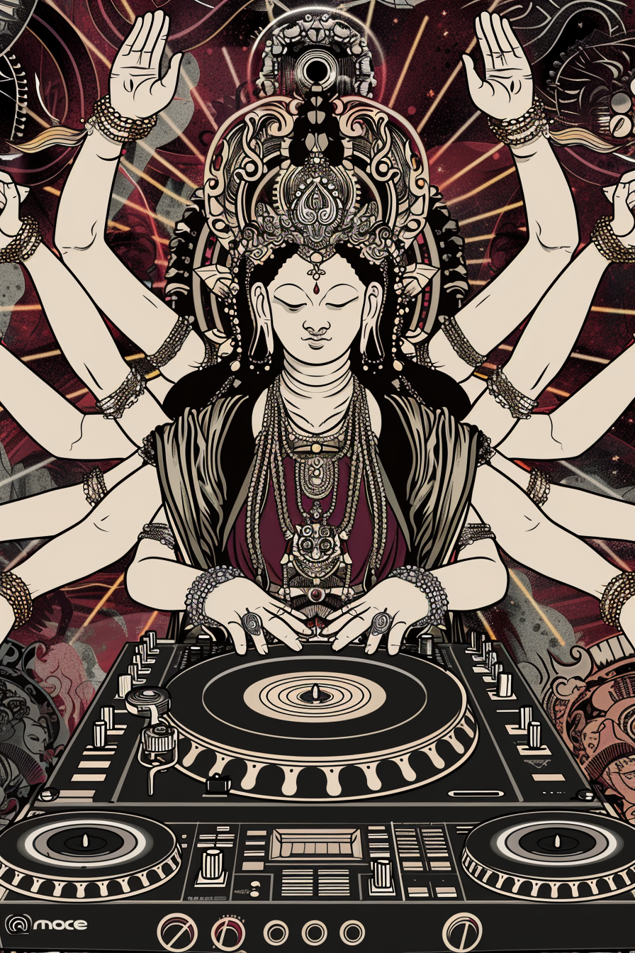 Avalokiteshvara DJ Vinyl Mandala Goddess