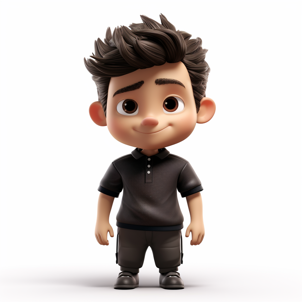 3D Avatar with short wavy hair