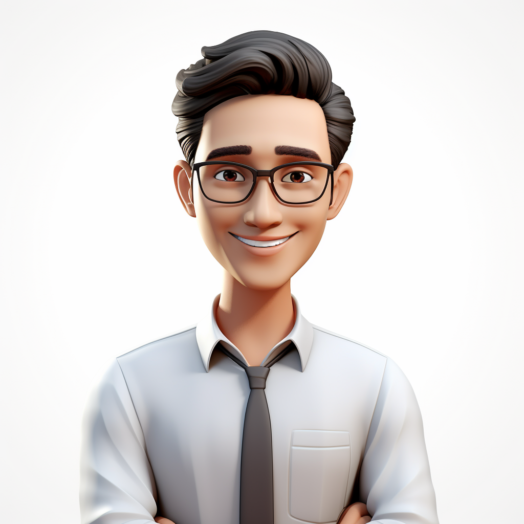 Smiling young office worker with glasses