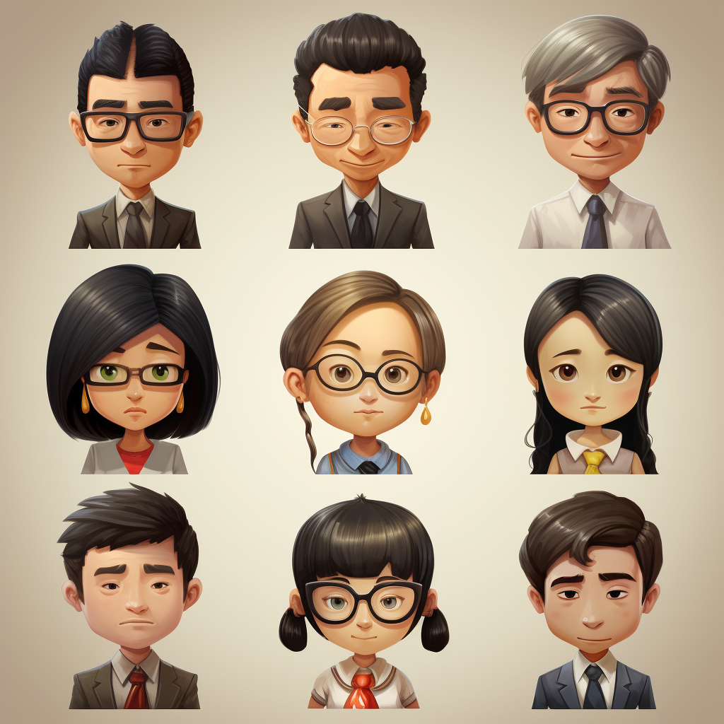 Chinese office people avatars