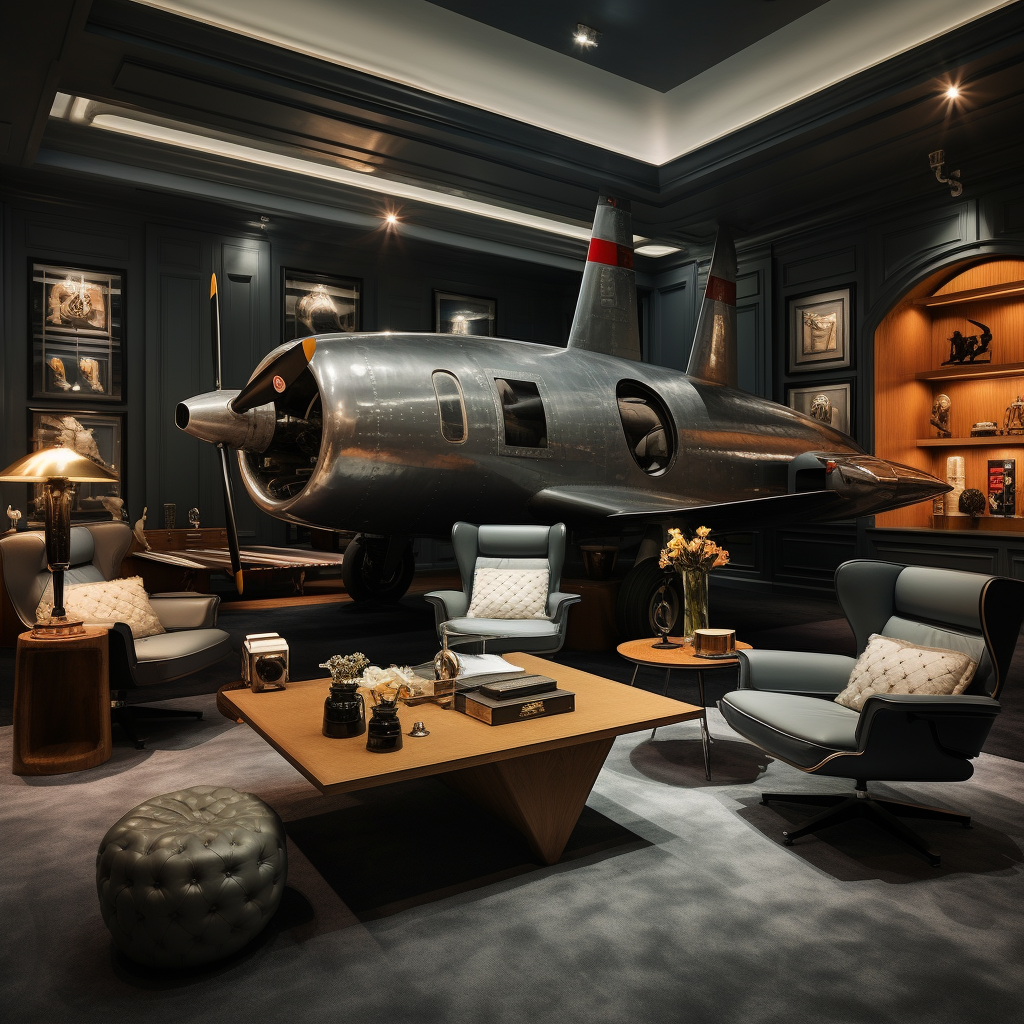 Sophisticated aviation hideaway with Bond-style gadgets