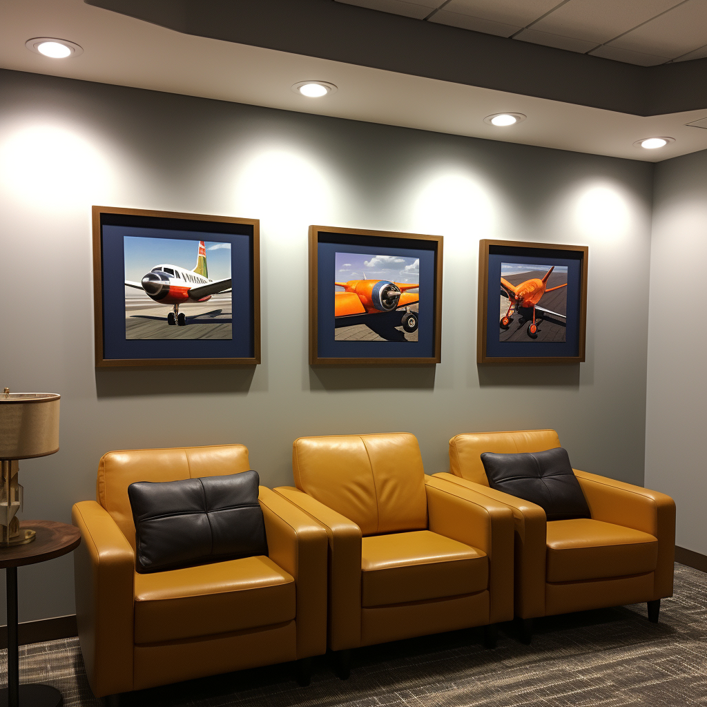 Empty Frames in Aviation Themed Room