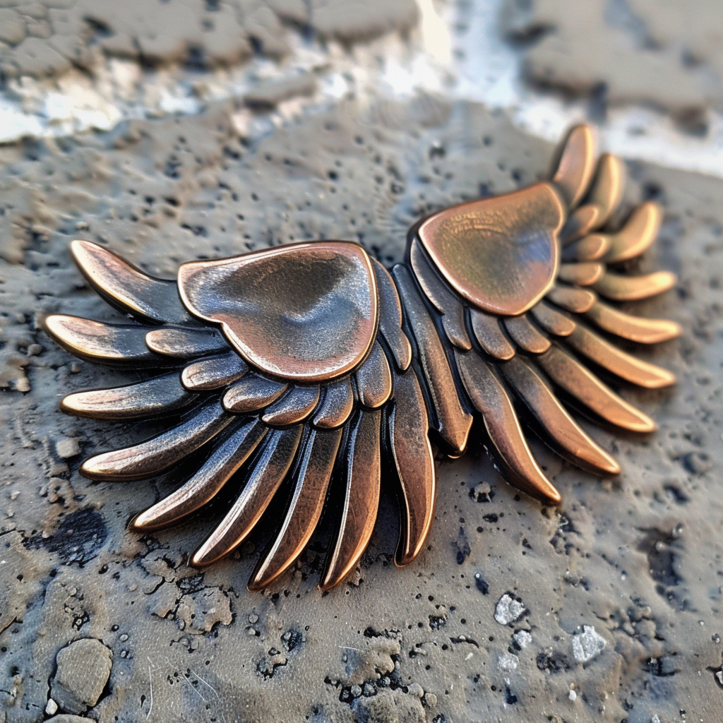 Aviator pin wings in copper bronze