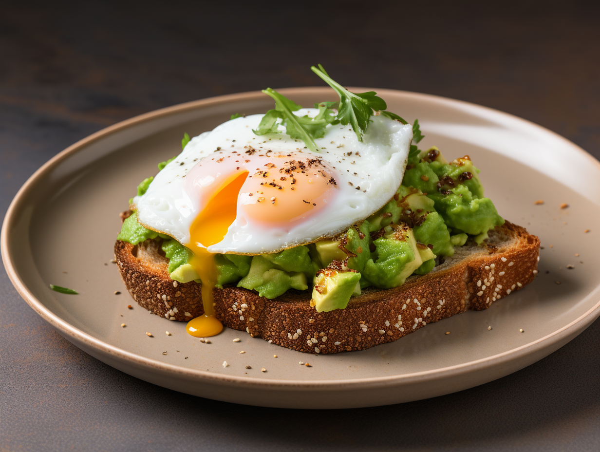 Avocado Toast on White Plate