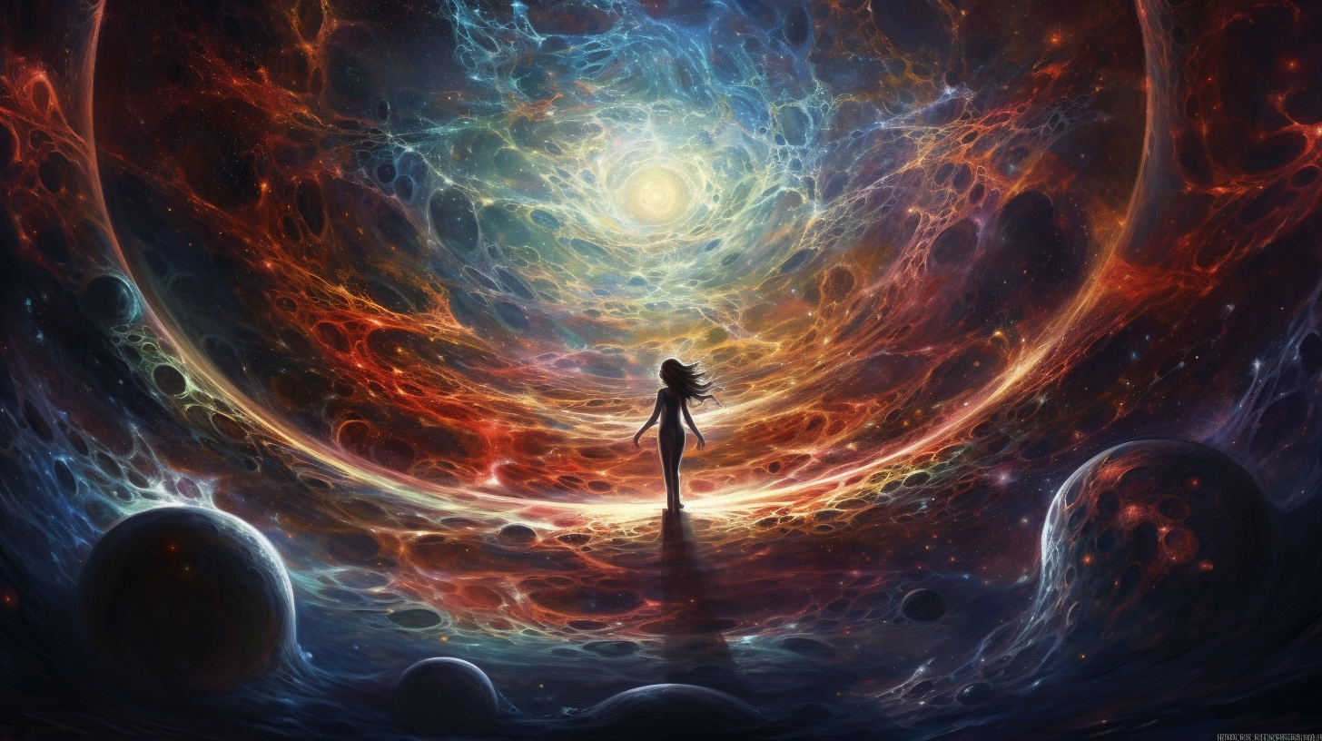 Symbolic artwork depicting spiritual awakening and the universe