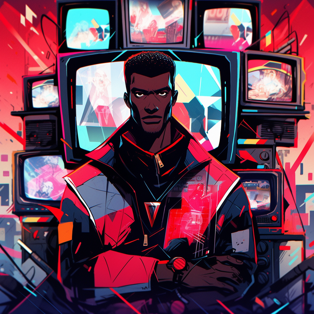 Vibrant digital art illustration with epic layout