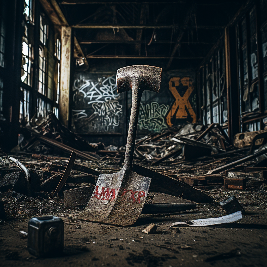 Axe in Abandoned Building Poster