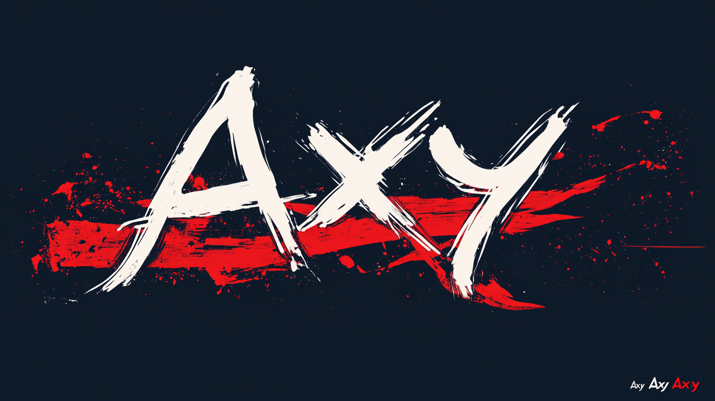 Axy logo on navy blue background