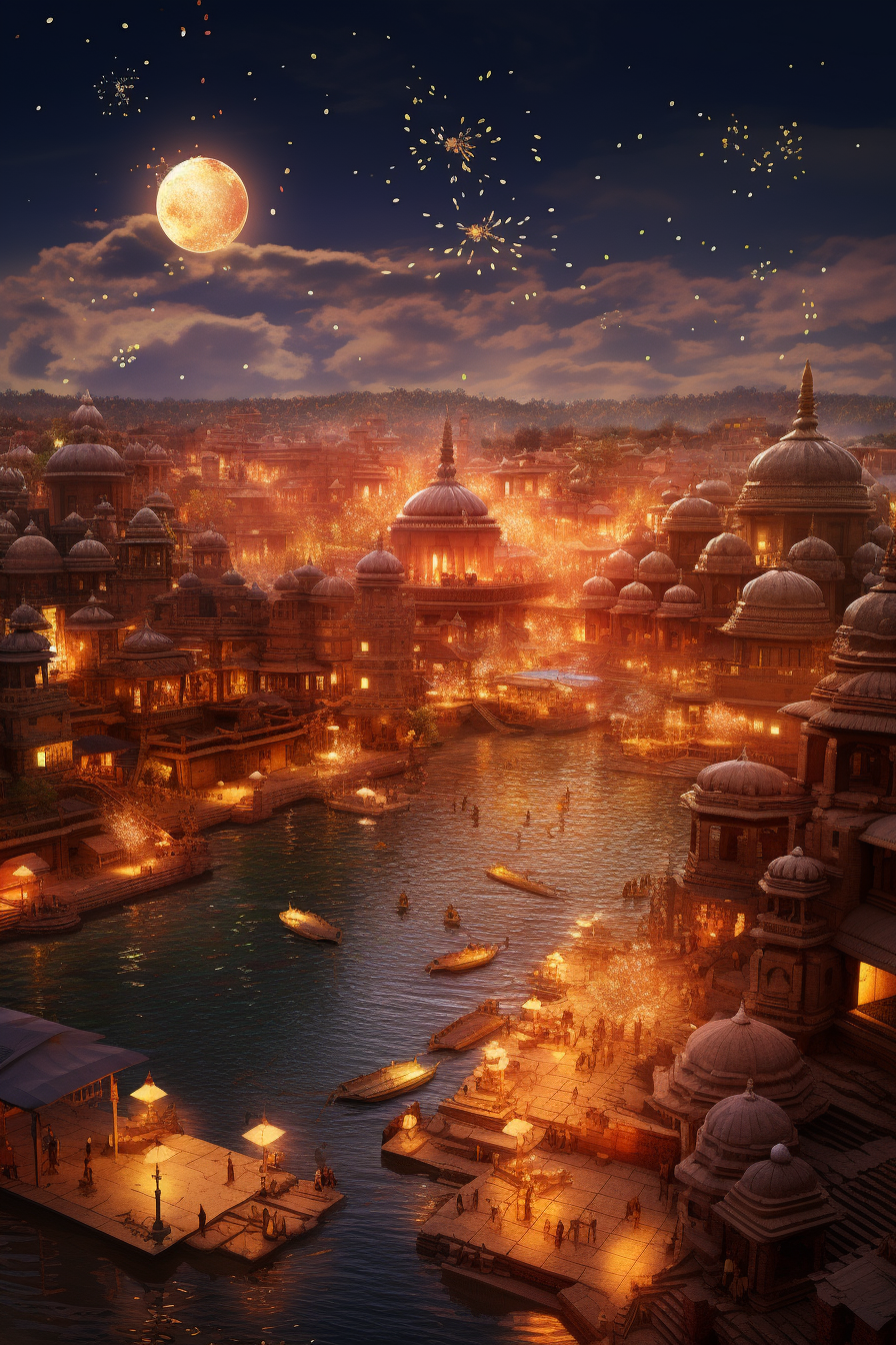 Ayodhya City Diwali Surreal View