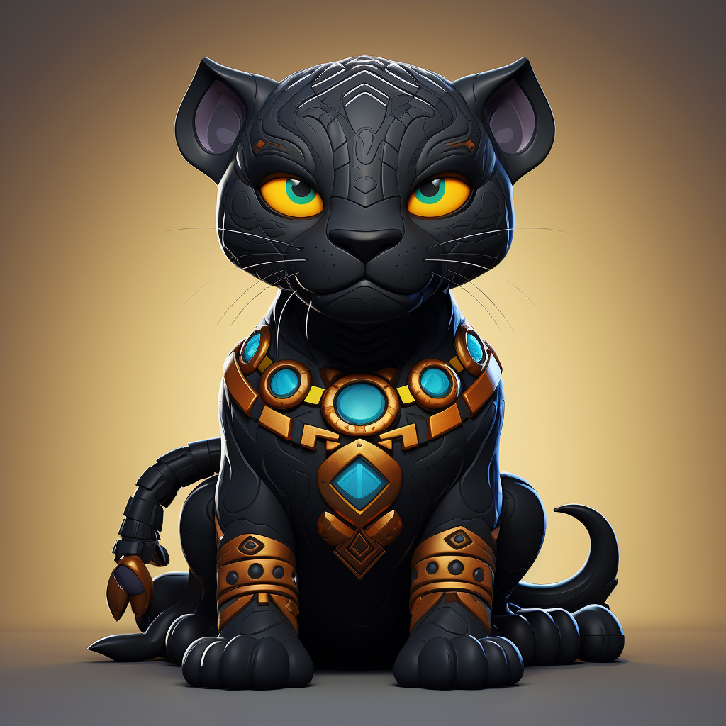 Aztec black panther cartoon artwork