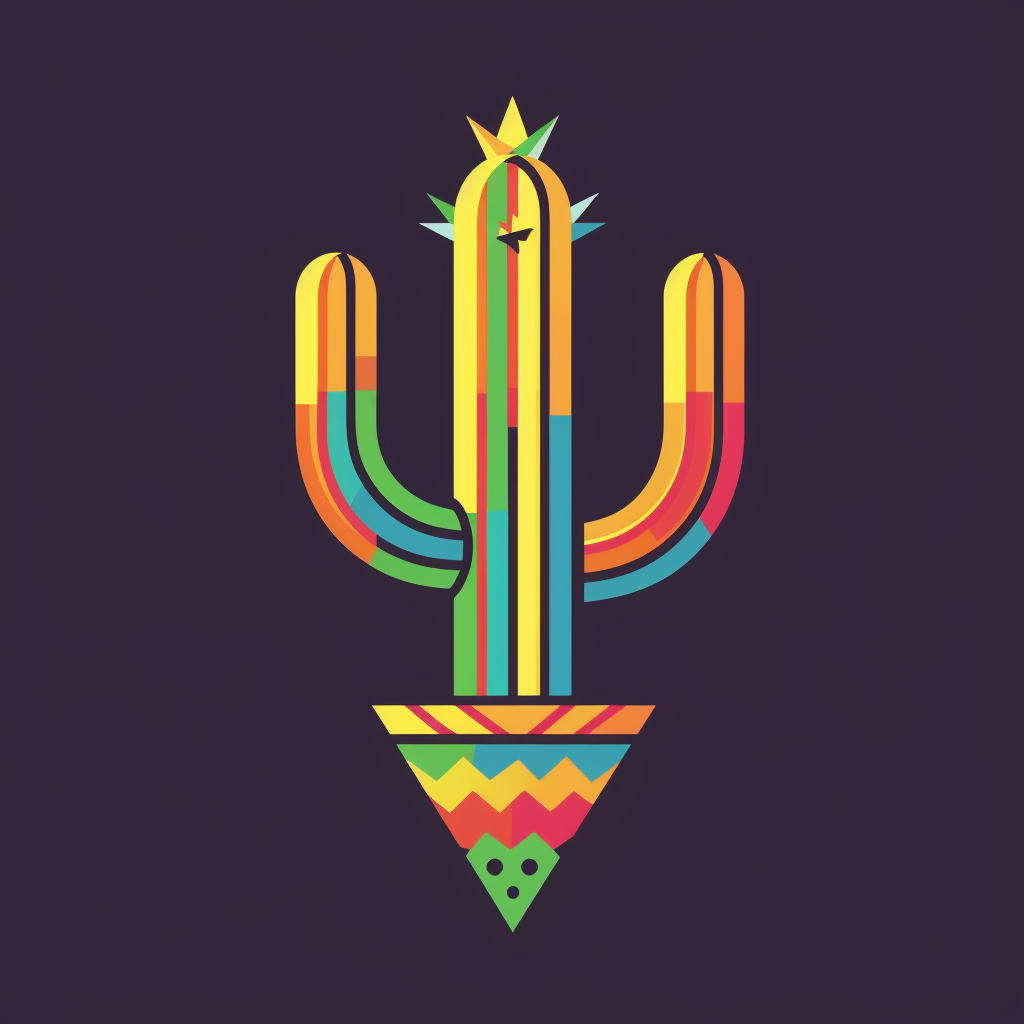 Aztec cactus logo design element