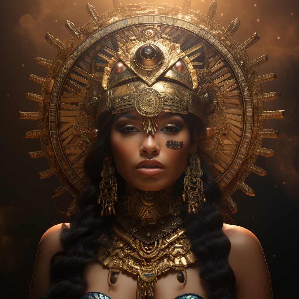 Aztec club girl in gold