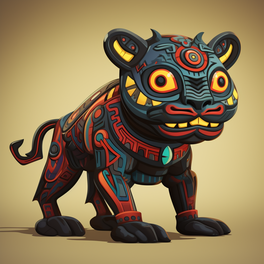 Cartoon of an Aztec panther