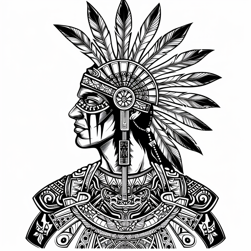 Aztec Warrior Headdress Facepaint Image