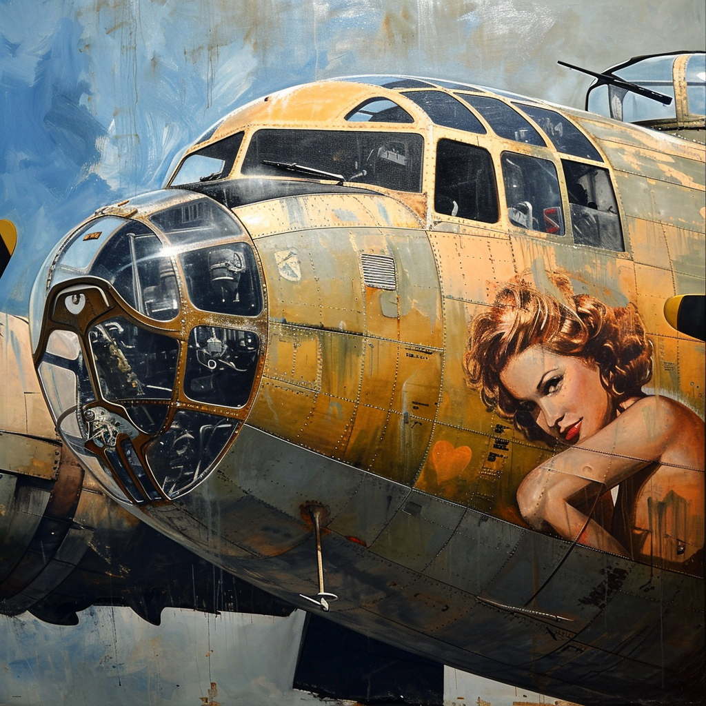 B-24 plane with creative nose art