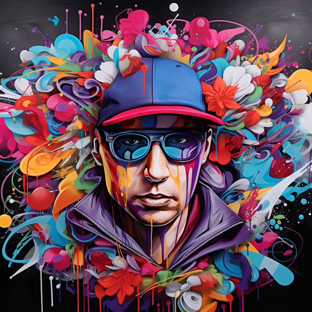 Colorful street art graffiti masterpiece