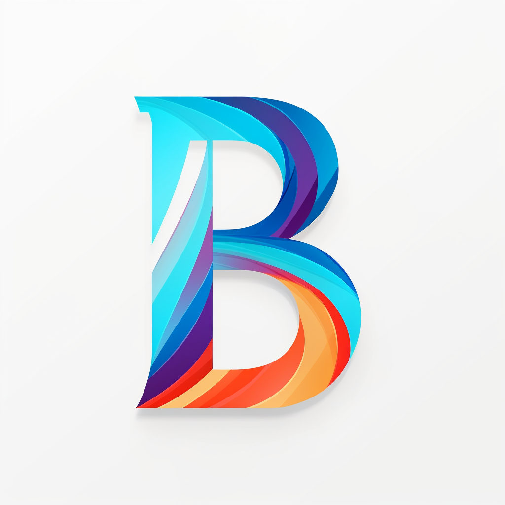 B letter logo in flat design