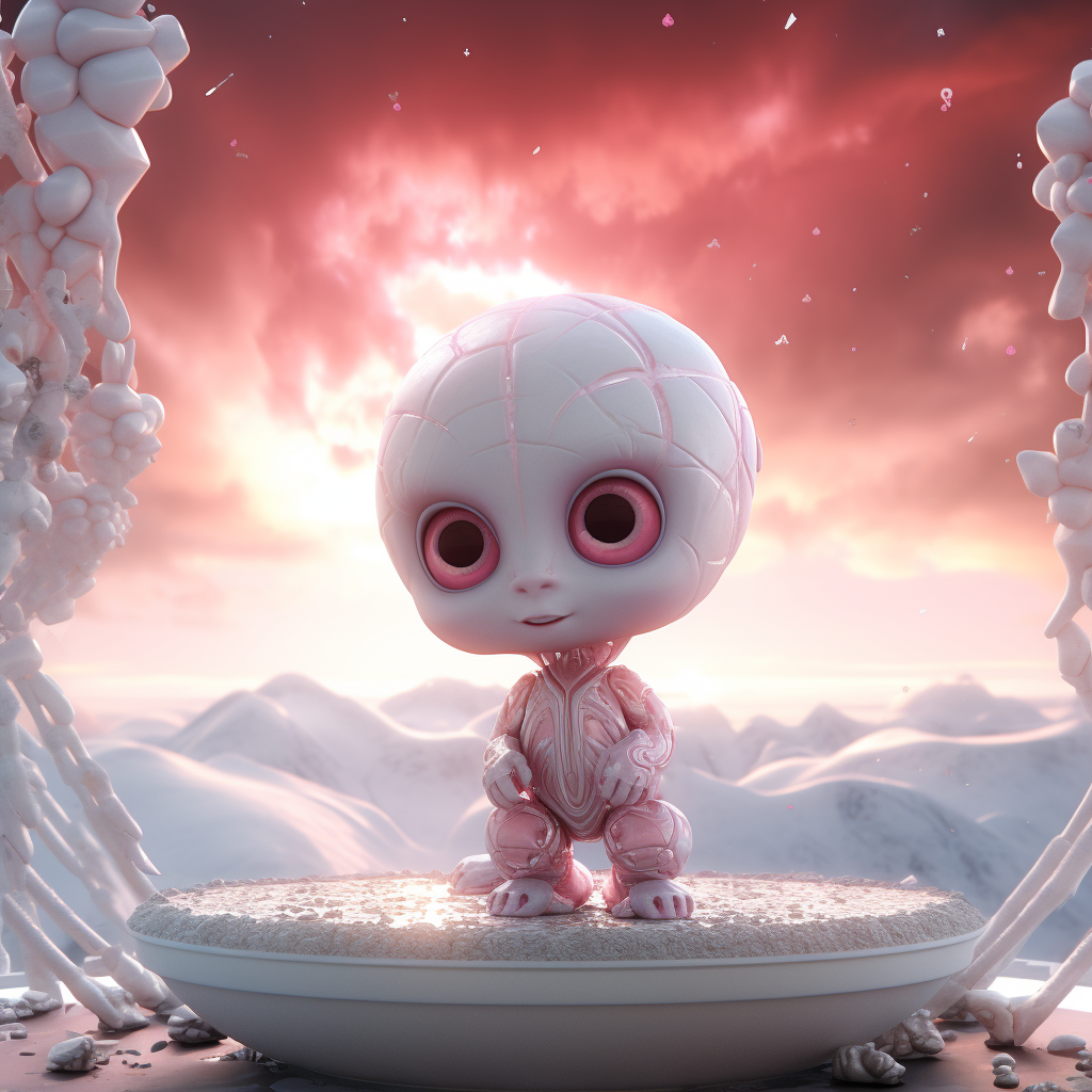 Baby alien valentine futuristic 4K view cloud