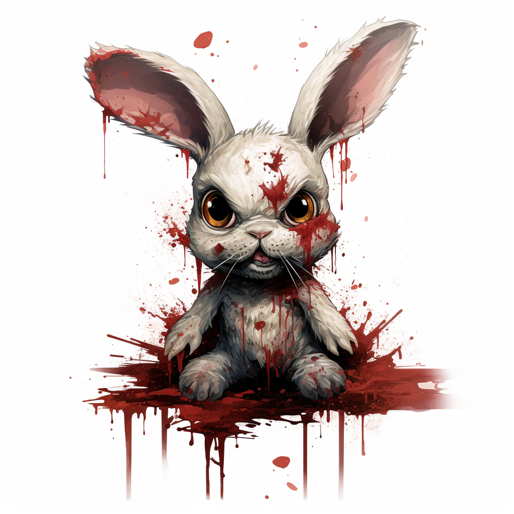 Adorable baby bunny zombie