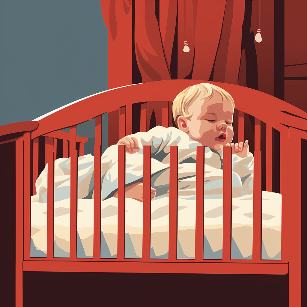 Vectorized illustration of baby crib