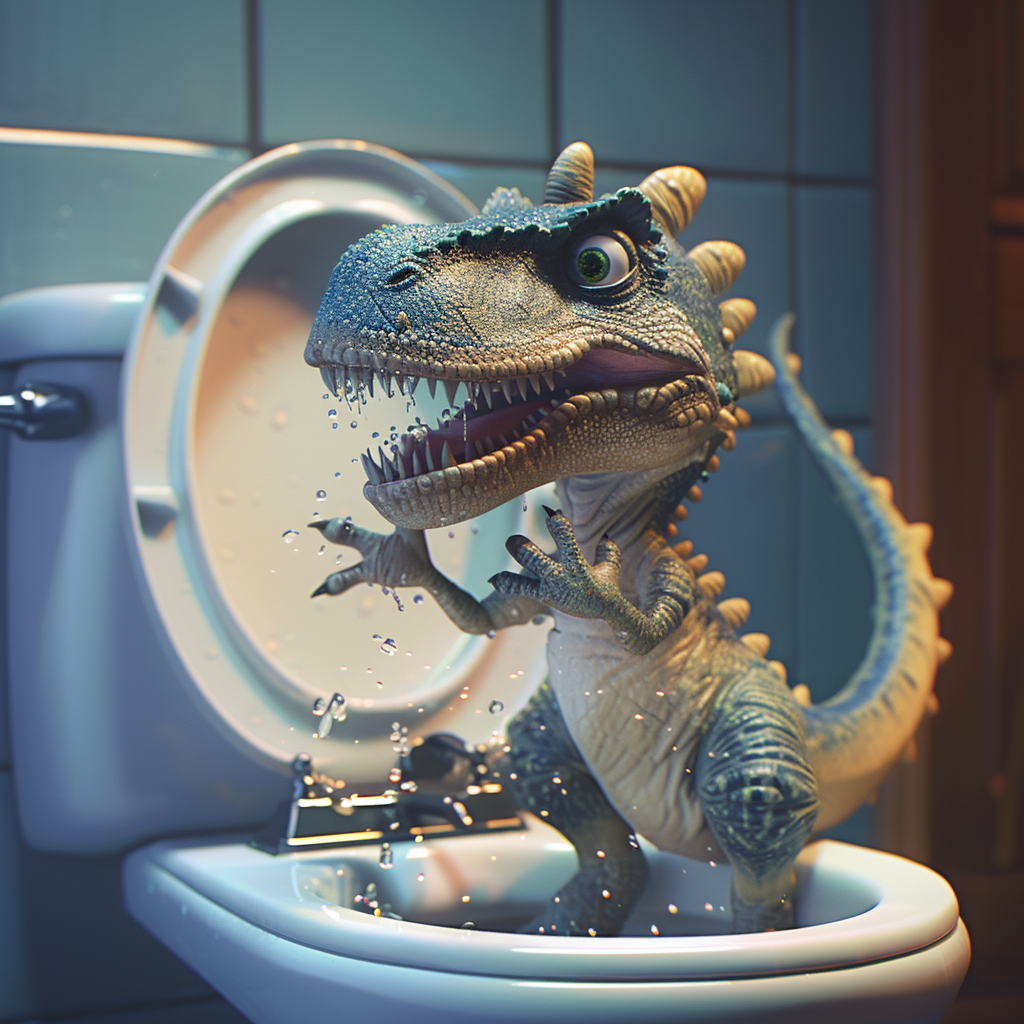 Baby Dinosaur Washing Hands