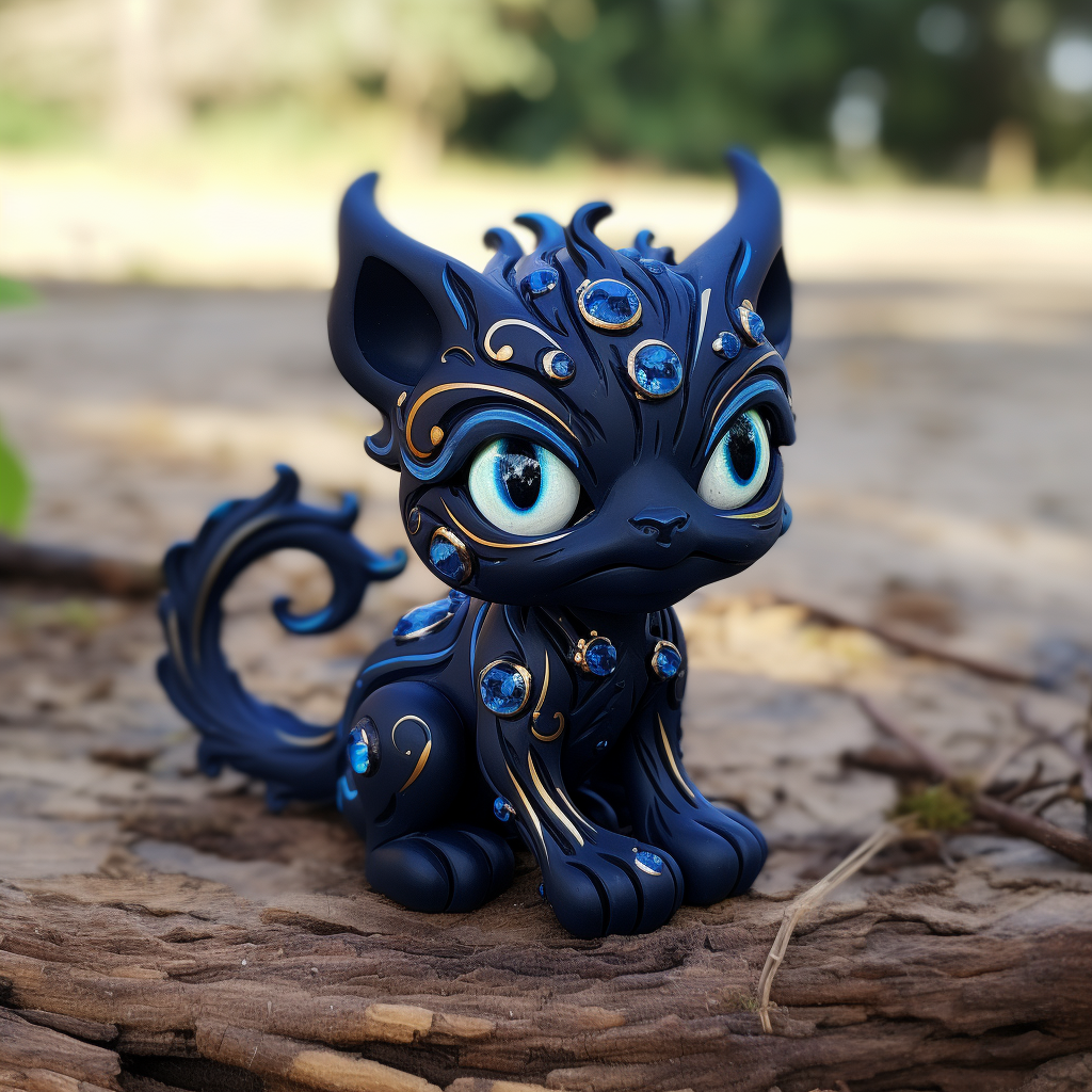 Cute baby displacer beast with blue eyes