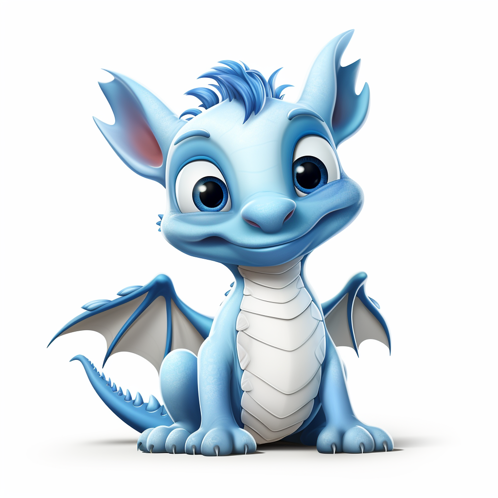 Smiling baby dragon cartoon