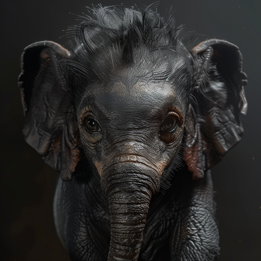 Baby Elephant in Cinematic Closeup