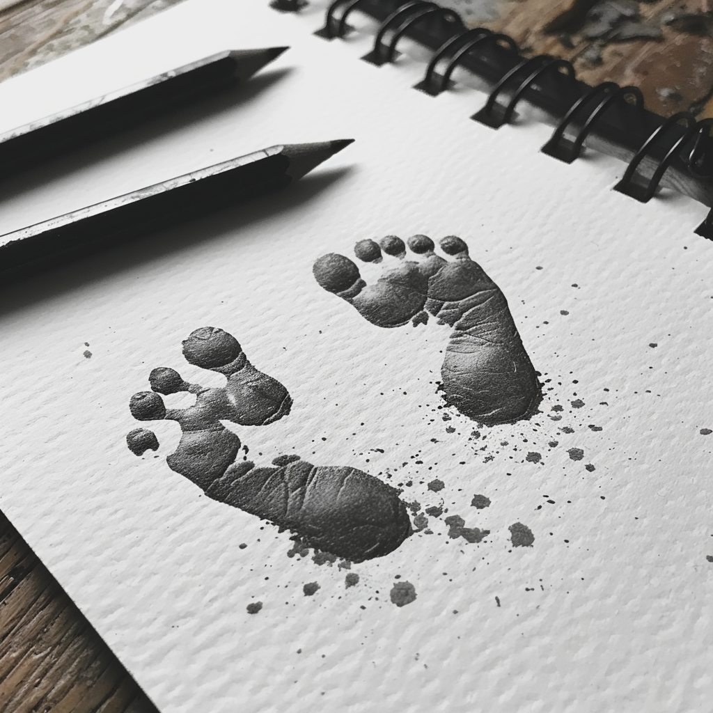 Baby footprints illustration