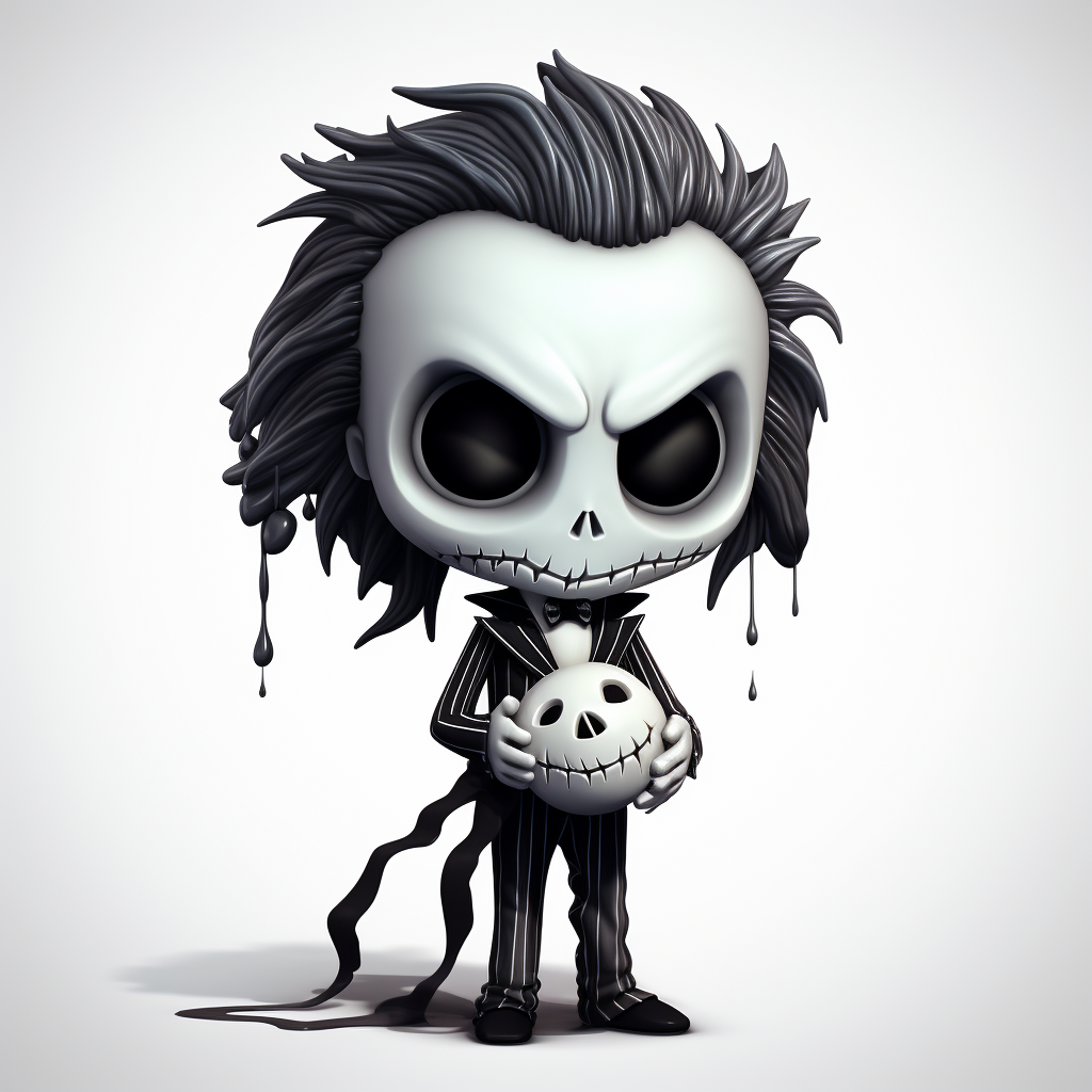 Cute 3D Baby Jack and Sally Chibi