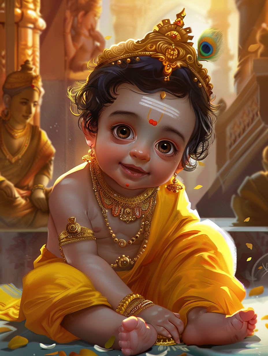 Baby Krishna Illustration