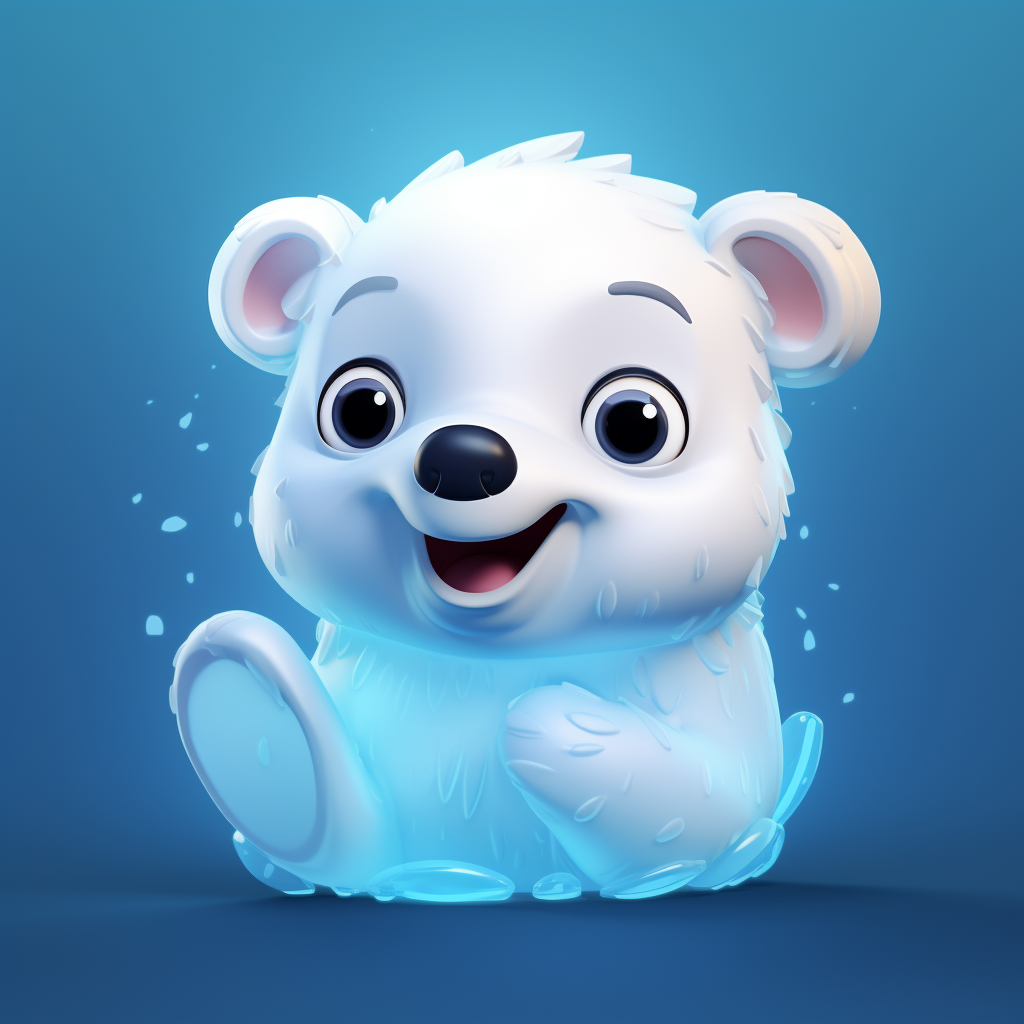 Adorable baby polar bear sculpture