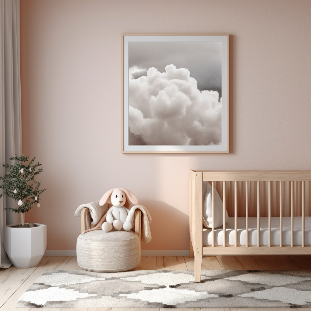 Realistic Baby Room Painting Mockup