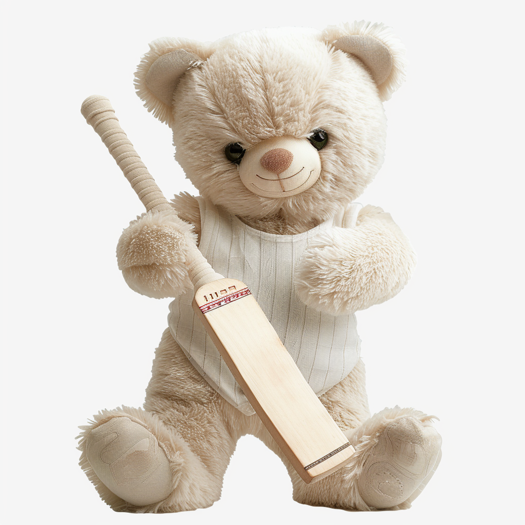 Smiling Teddy Bear Cricket Clipart