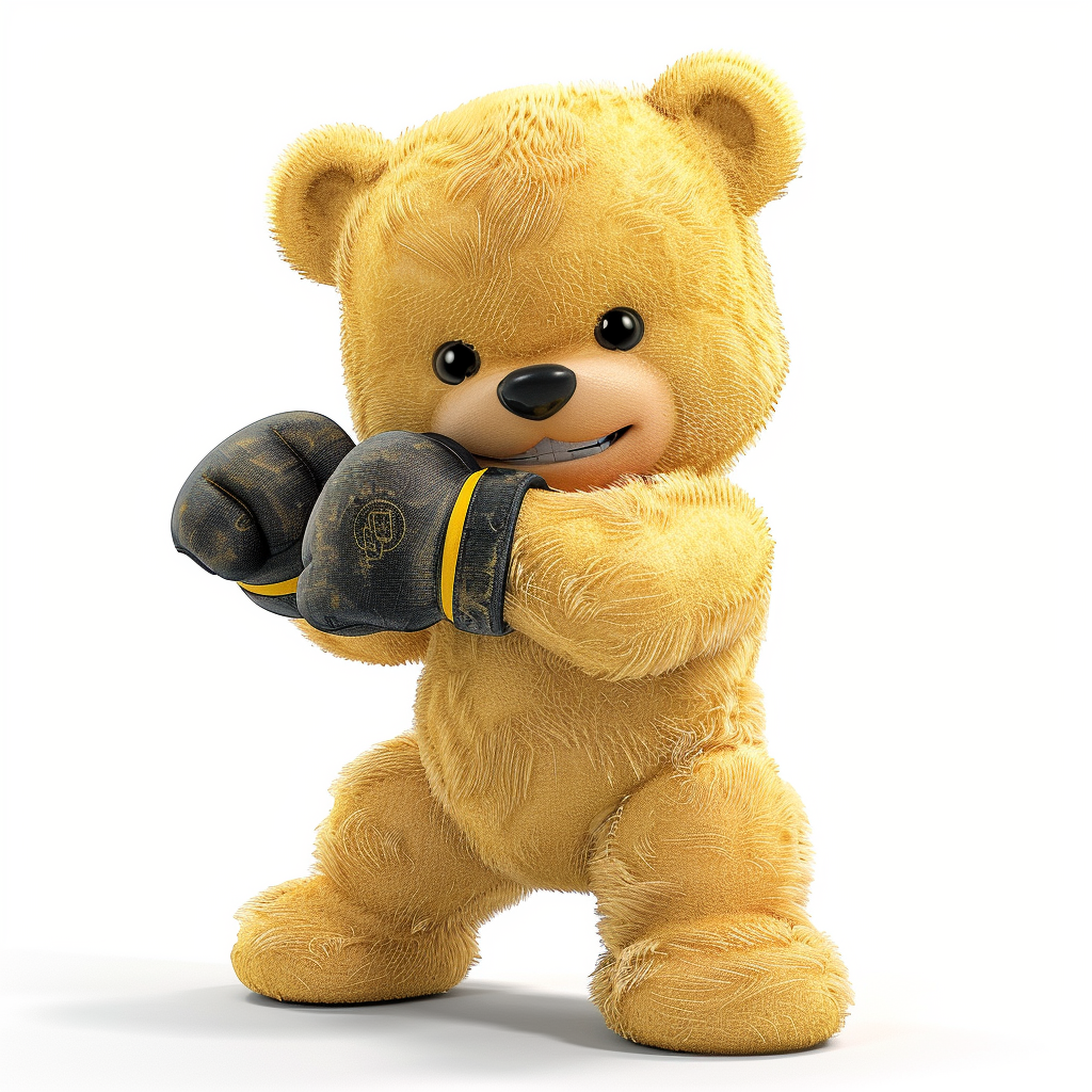 Smiling Teddy Bear Wrestler Clipart