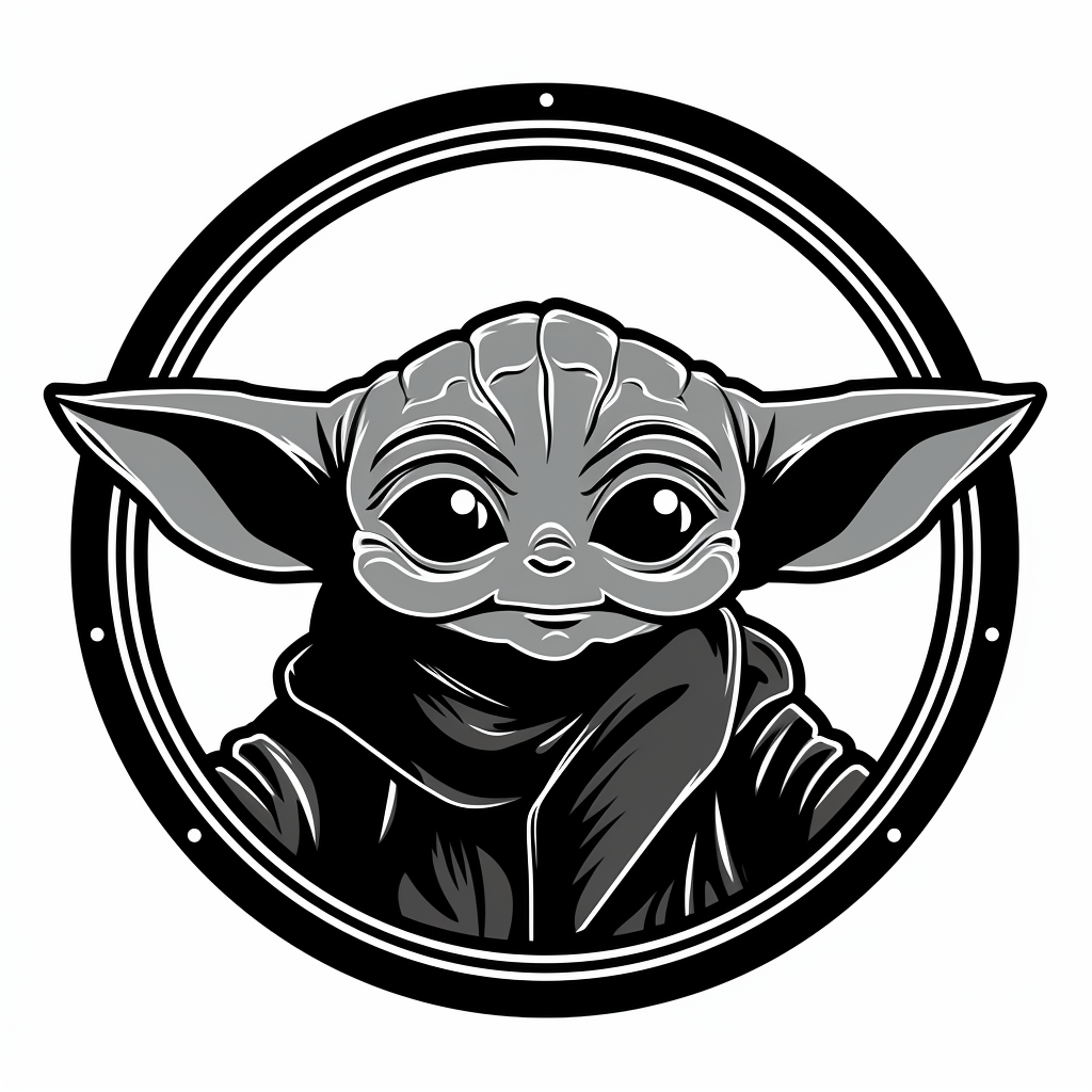 Cute Baby Yoda with Sly Grin