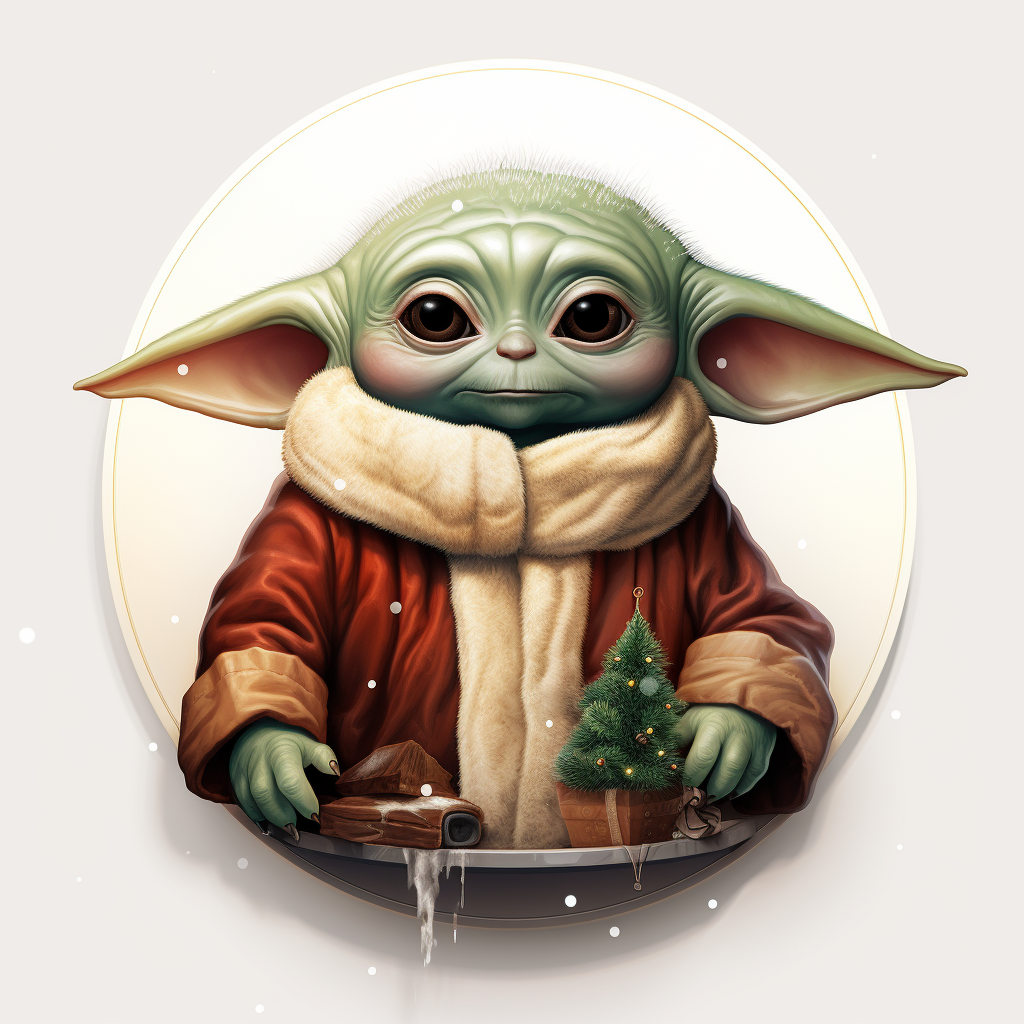 Adorable Baby Yoda at Christmas