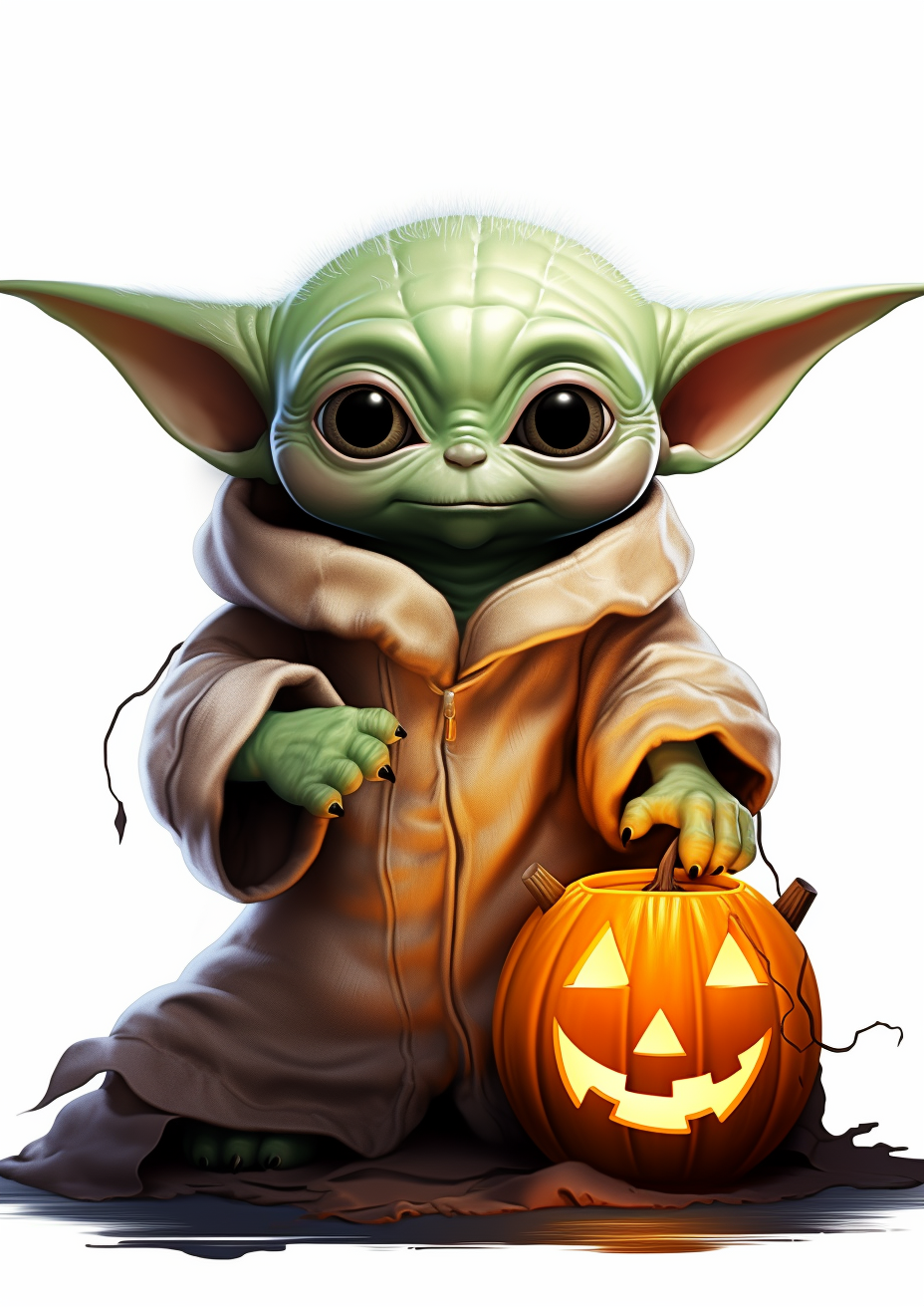 Baby Yoda in Halloween Style