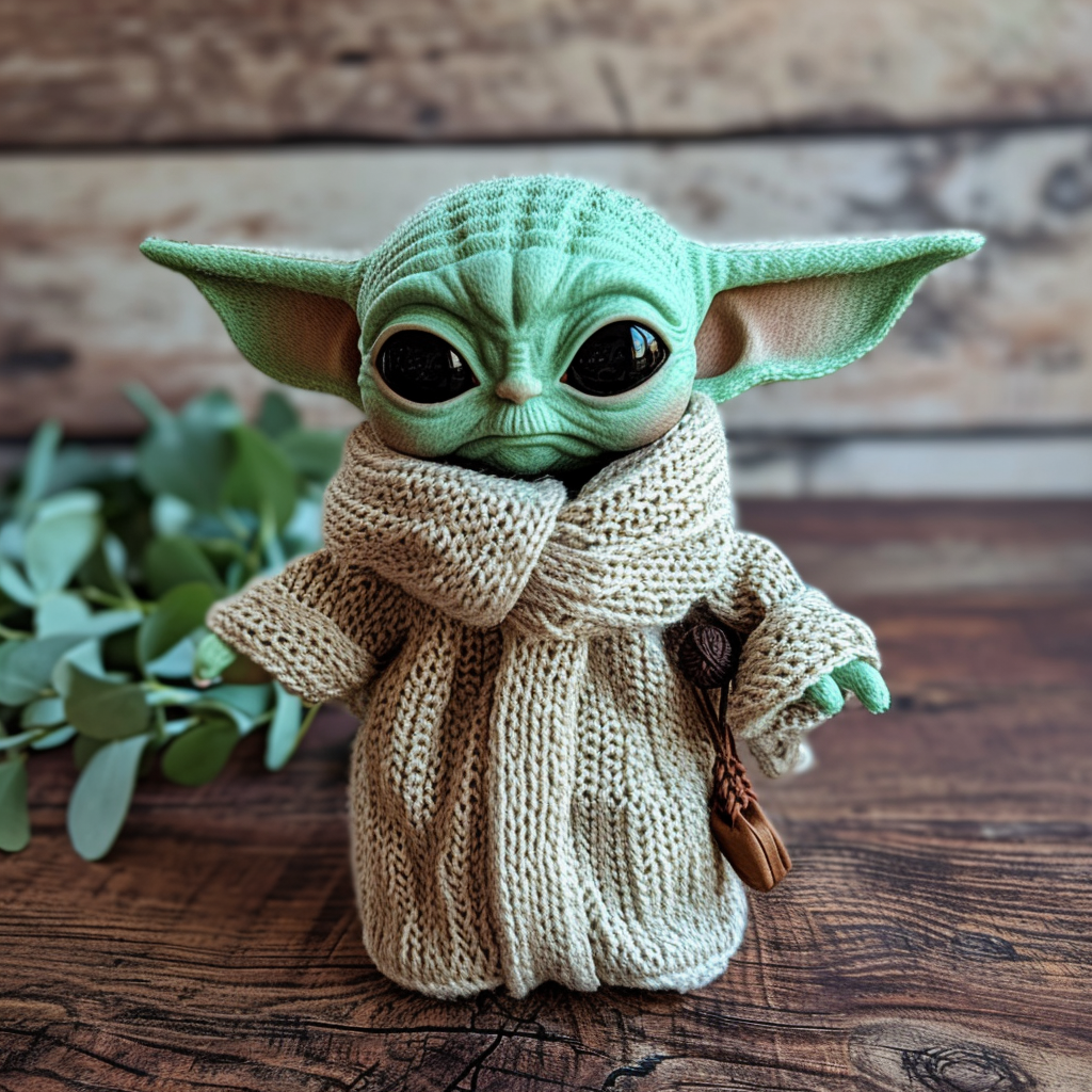 Adorable Baby Yoda Knitted Doll