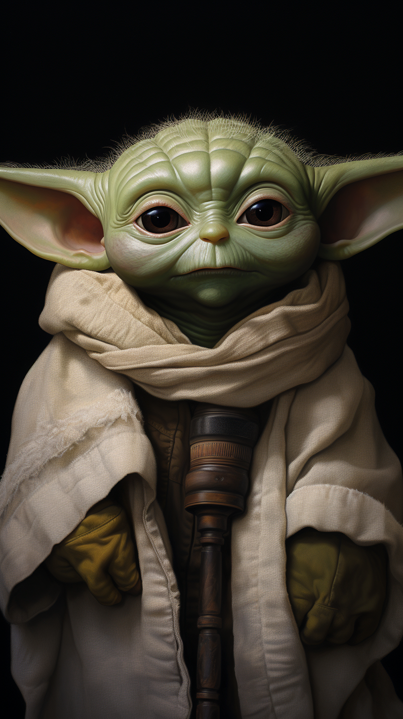 Cute Baby Yoda in Photorealistic Dusk Setting