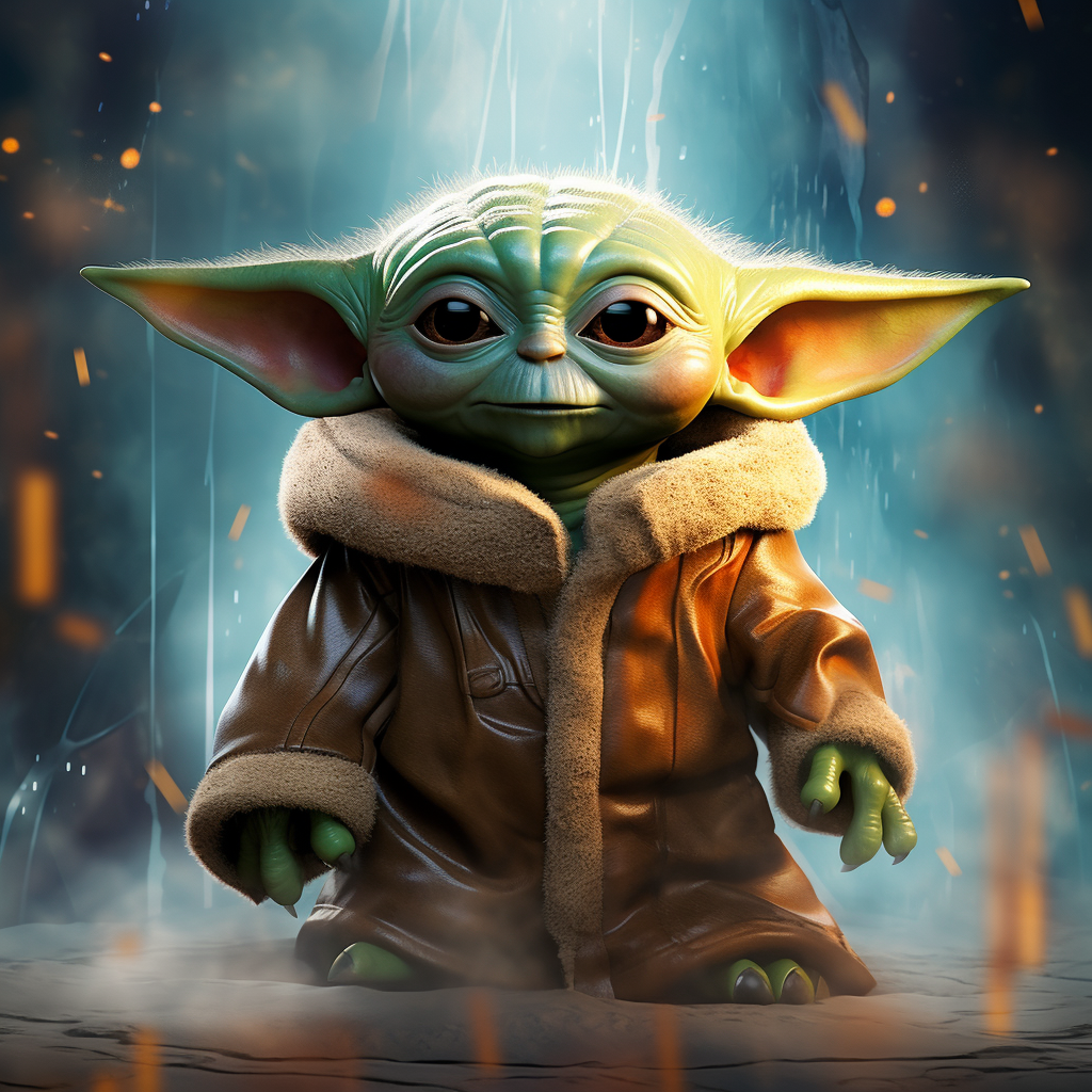 Poster of Junior Baby Yoda from Star Wars