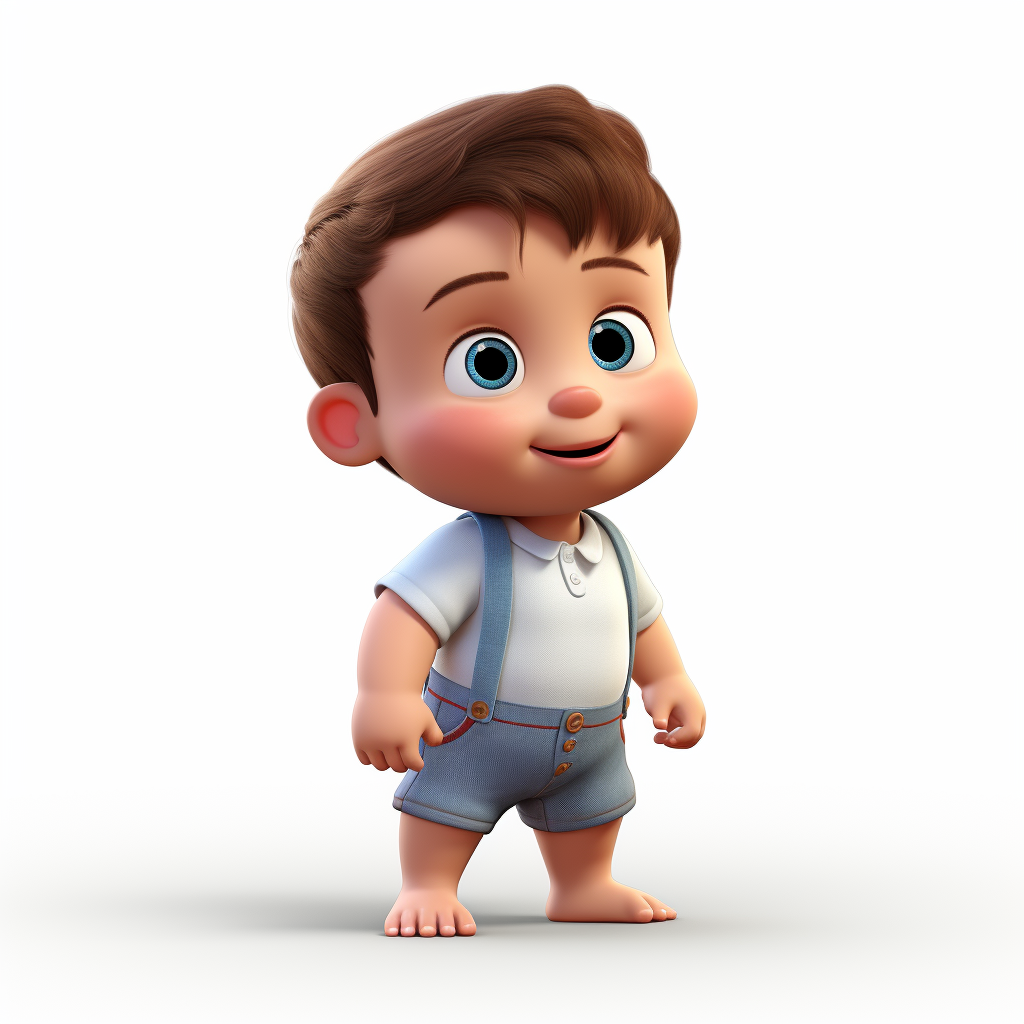 Cute baby boy in Pixar outfit