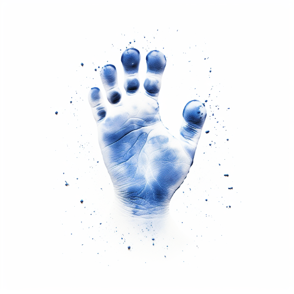 Cute baby footprint on white background