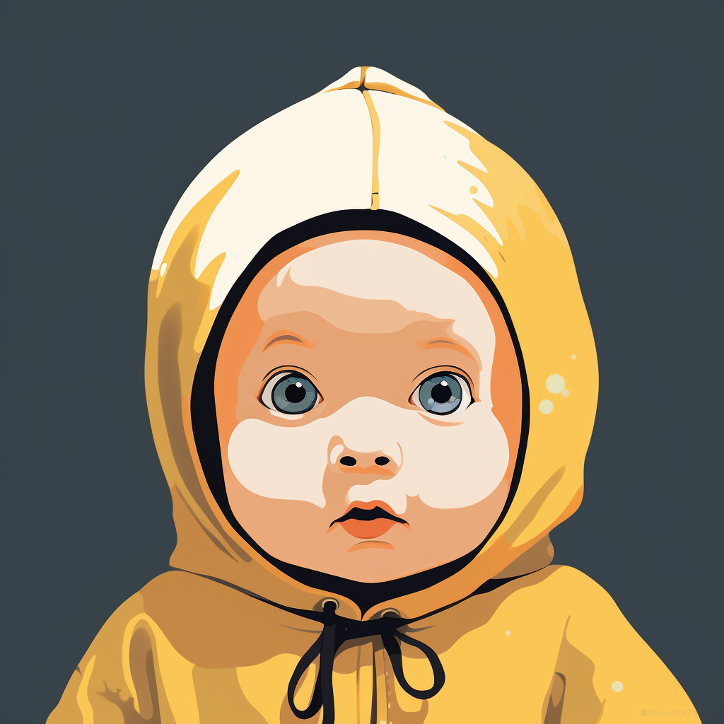 Vector illustration of adorable baby facing forward