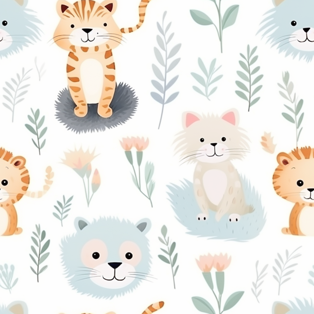 Cute animal pattern on baby sheet