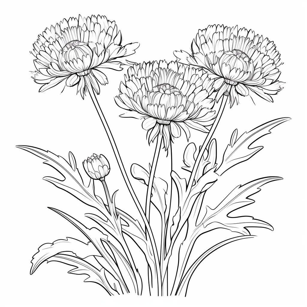 Bachelor Button Botanical Drawings